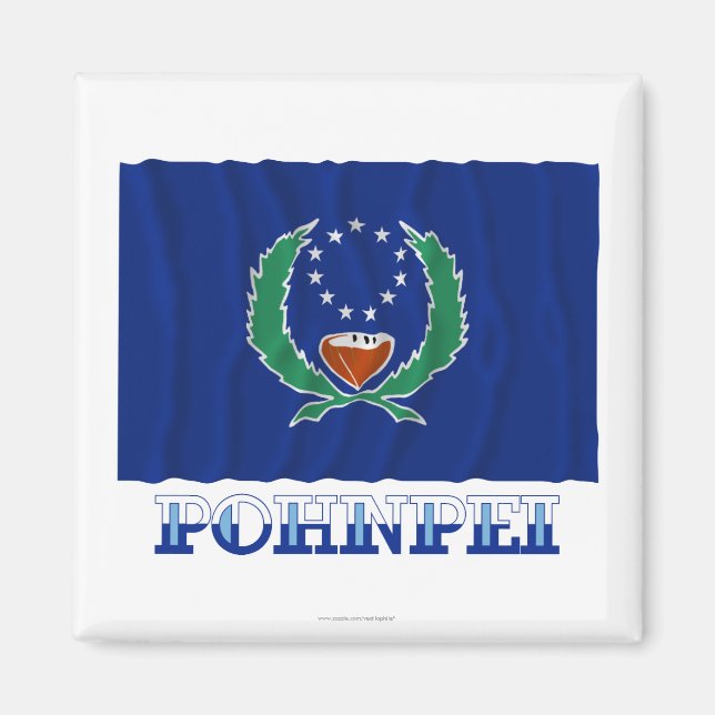 Flagga Pohnpei med namn Magnet (Framsidan)