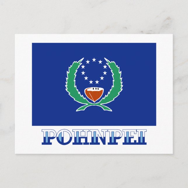 Flagga Pohnpei, namn Vykort (Framsida)