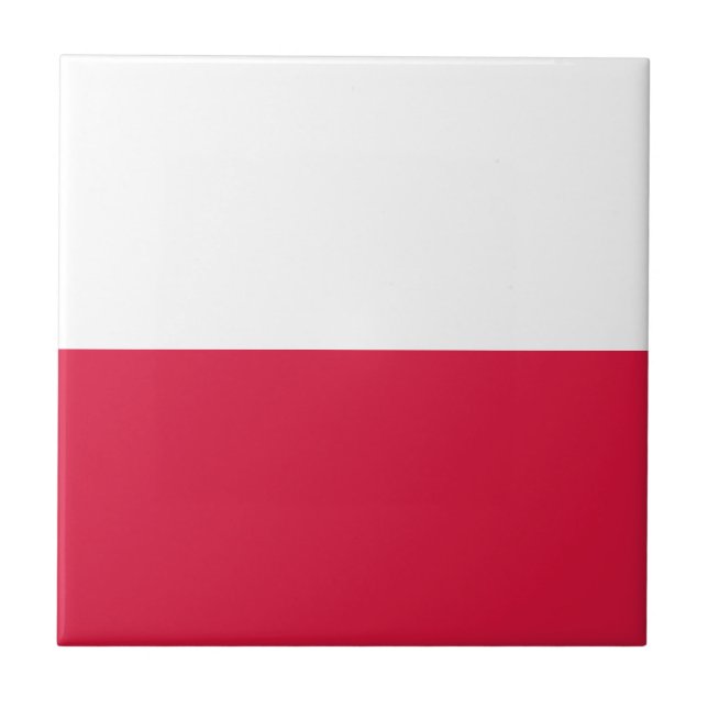 Flagga Polen Ceramic Tile Kakelplatta (Framsidan)
