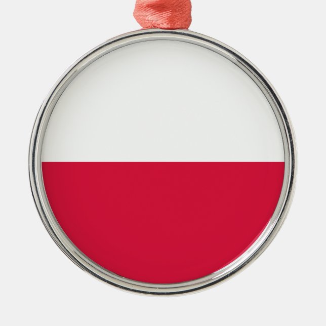Flagga Polen Julgransprydnad Metall (Framsidan)
