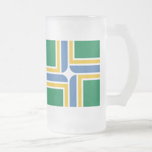 Flagga Portland, Oregon Frosted Glass Beer Mugg
