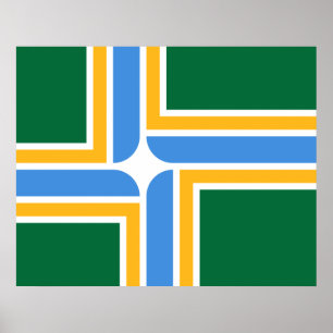 Flagga Portland (Oregon) Poster
