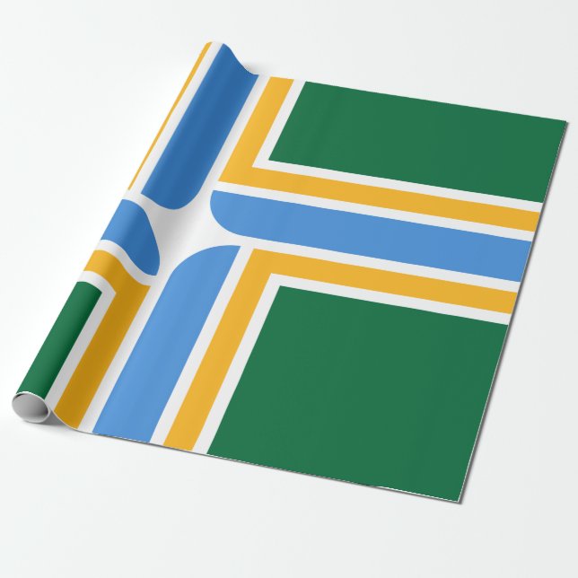Flagga Portland (Oregon) Presentpapper (Utrullad)