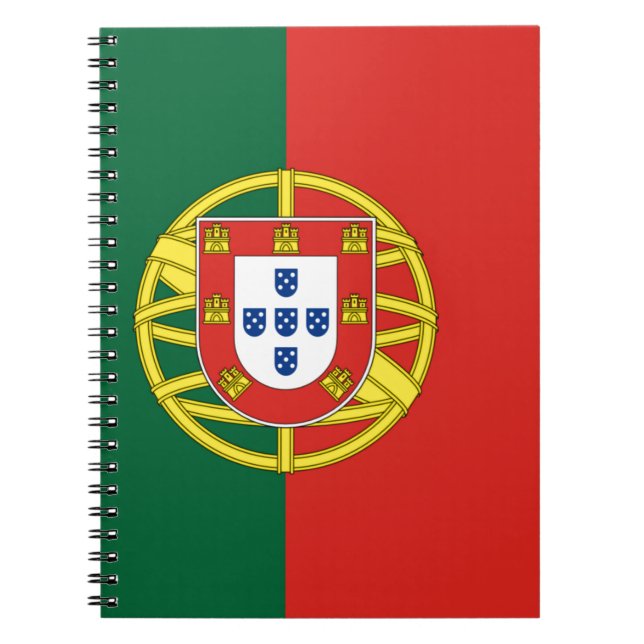 Flagga Portugal Anteckningsbok Med Spiral (Framsidan)