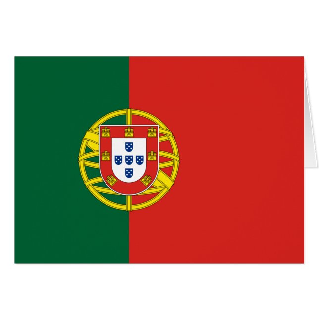 Flagga Portugal Hälsningskort (Framsidan Horizontal)