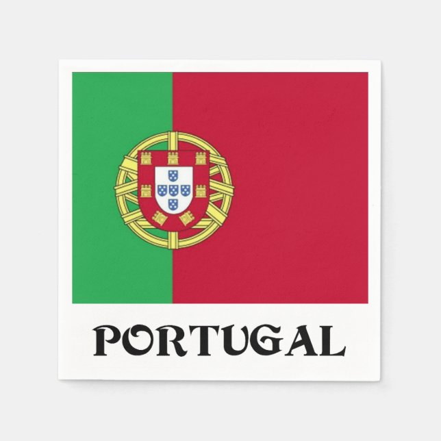 Flagga Portugal Pappersservett (Framsidan)