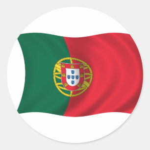 Flagga Portugal Runt Klistermärke