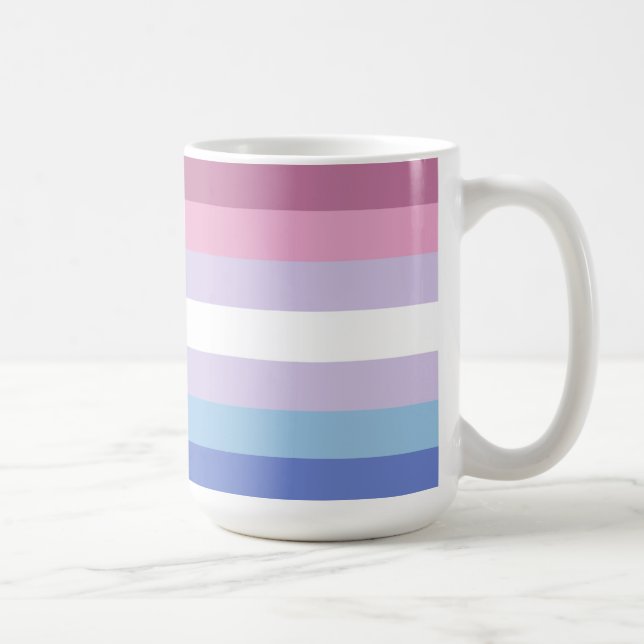 Flagga Pride för Bigender Kaffemugg (Höger)