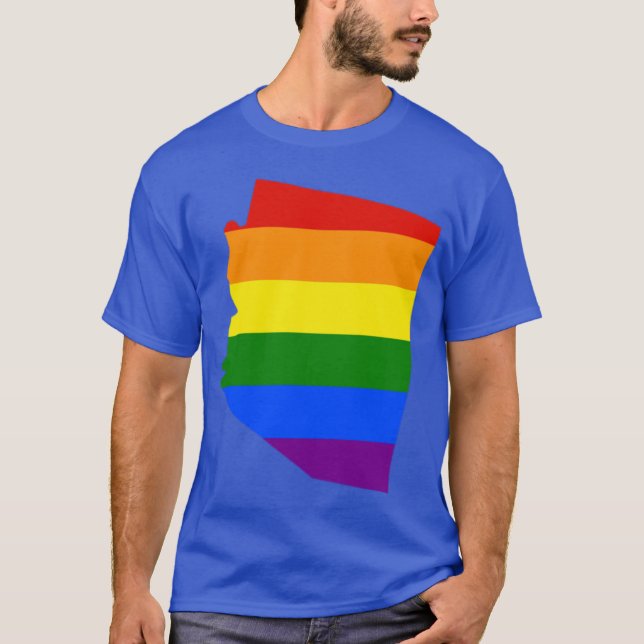 Flagga Pride för kontur för Arizona-tillstånd T Shirt (Framsida)