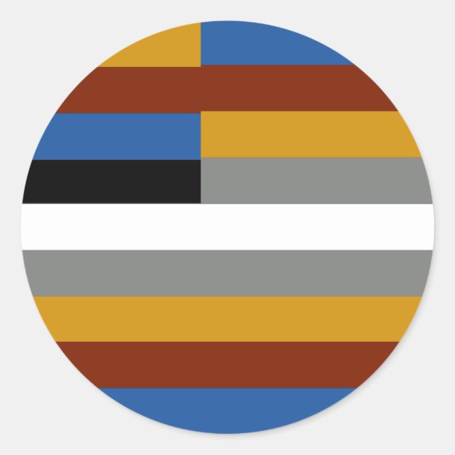 Flagga Pride freak Runt Klistermärke (Framsida)