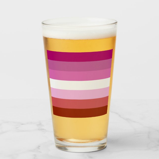 Flagga Pride lesbisk Glaskopp (Framsida fylld)
