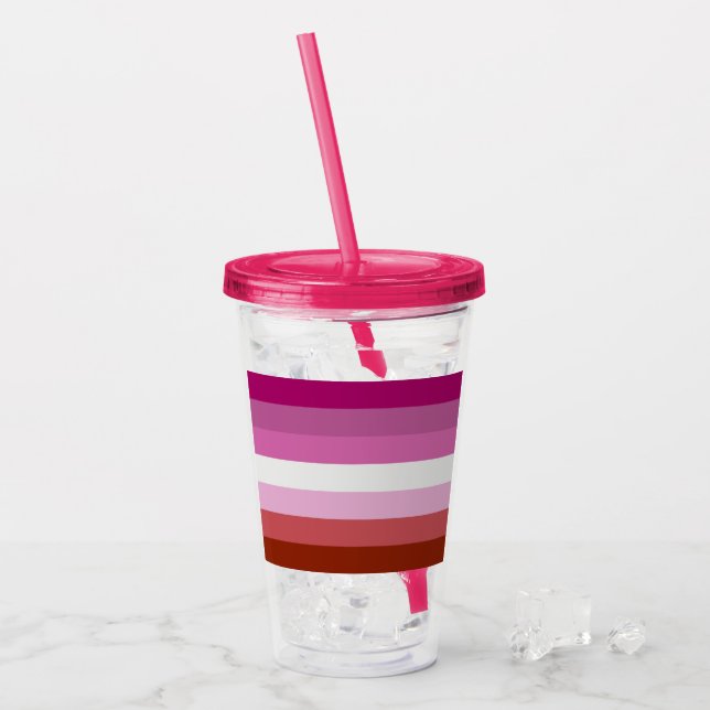 Flagga Pride lesbisk Take Away Mugg (Framsida Ice)