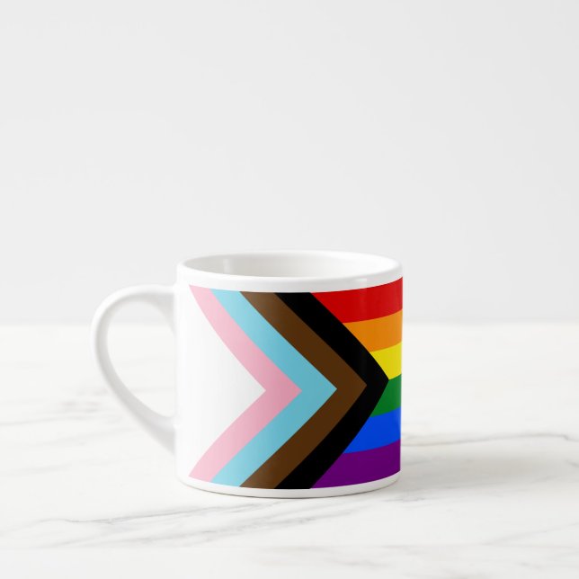 Flagga Progress-Pride Espressomugg (Vänster)