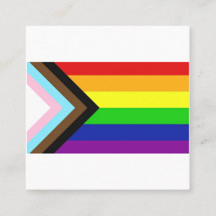 Flagga Progress-Pride Fyrkantigt Visitkort