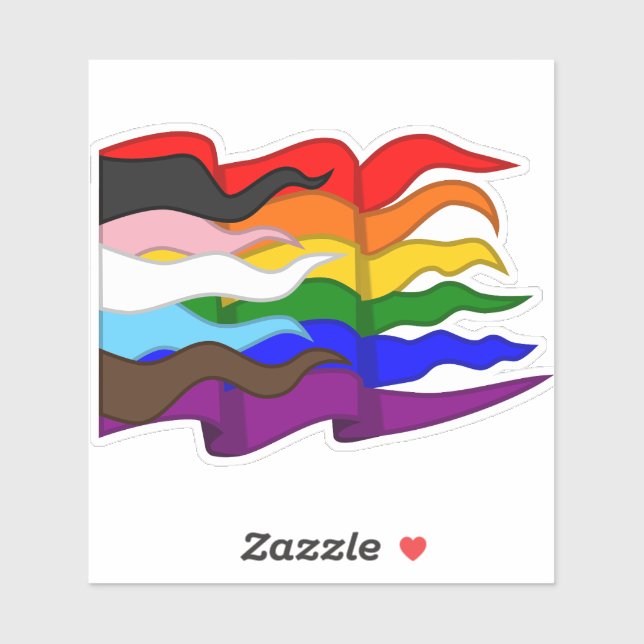 Flagga Progress-Pride Klistermärken (Ark)