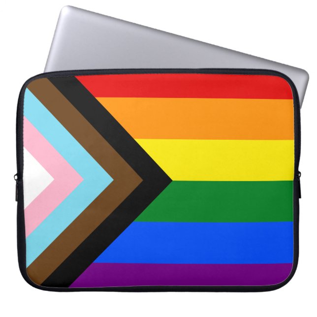 Flagga Progress-Pride Laptop Fodral (Framsidan)