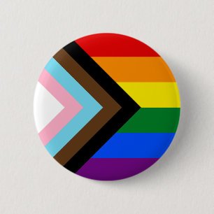 Flagga Progress-Pride Plain Cirkel Knapp
