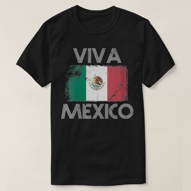 Flagga Proud Meican Latin för kvinnor VIVA MEXICO  T Shirt (Design framsida)