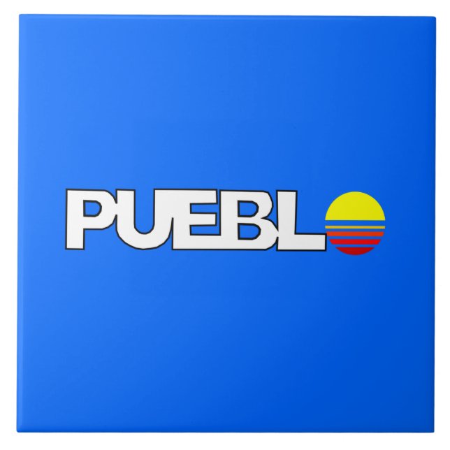 Flagga Pueblo (Colorado) Kakelplatta (Framsidan)