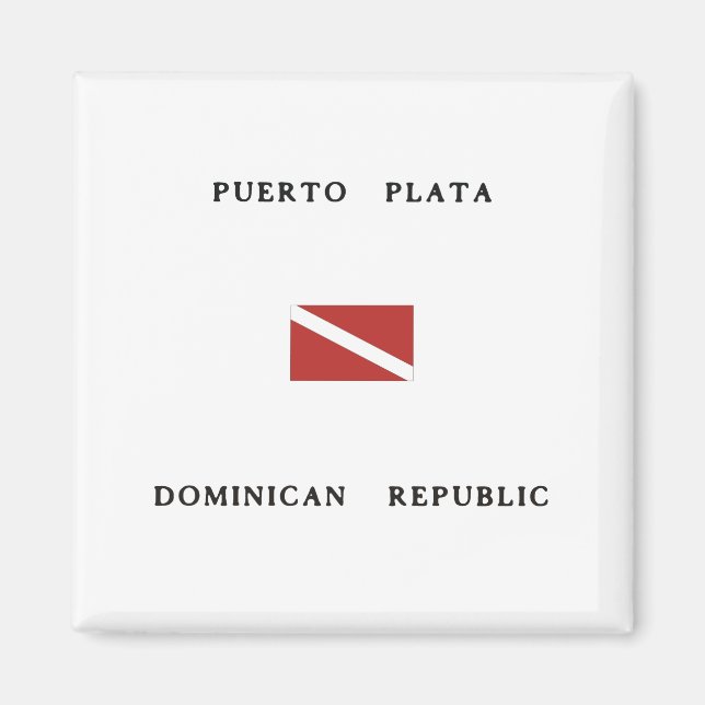 Flagga Puerto Plata Dominikanska republiken Scuba  Magnet (Framsidan)