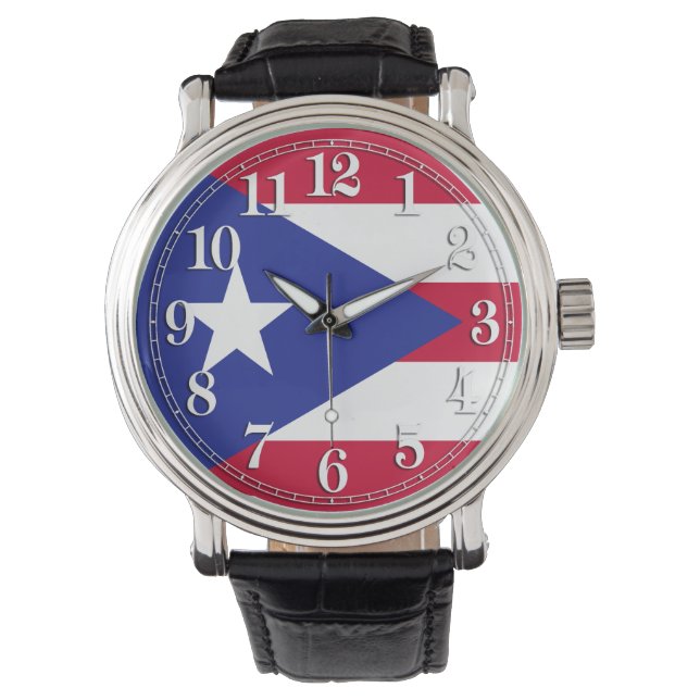 Flagga Puerto Rico Armbandsur (Framsida)