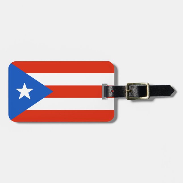 Flagga Puerto Rico Bagagebricka (Horisontell Framsida)