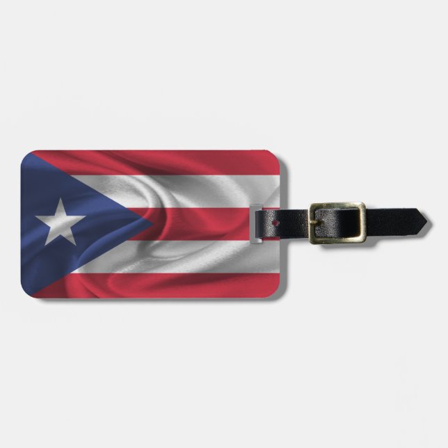 Flagga Puerto Rico Bagagebricka (Horisontell Framsida)