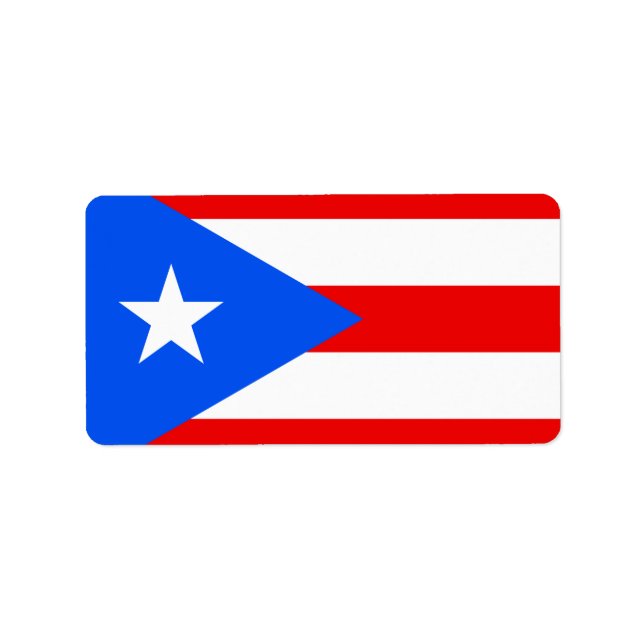 Flagga Puerto Rico-etiketter Adressetikett (Framsidan)