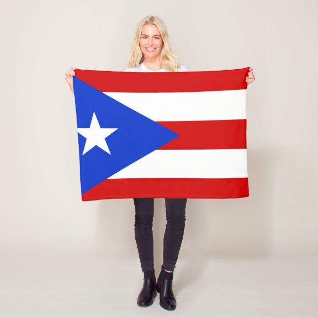 Flagga Puerto Rico Fleecefilt (På plats)