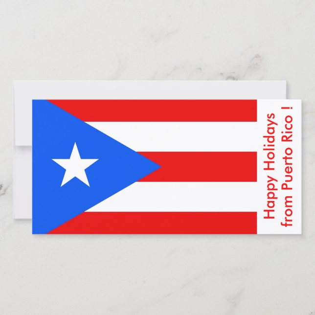 Flagga Puerto Rico, Glad helg från USA. Julkort (Framsida)