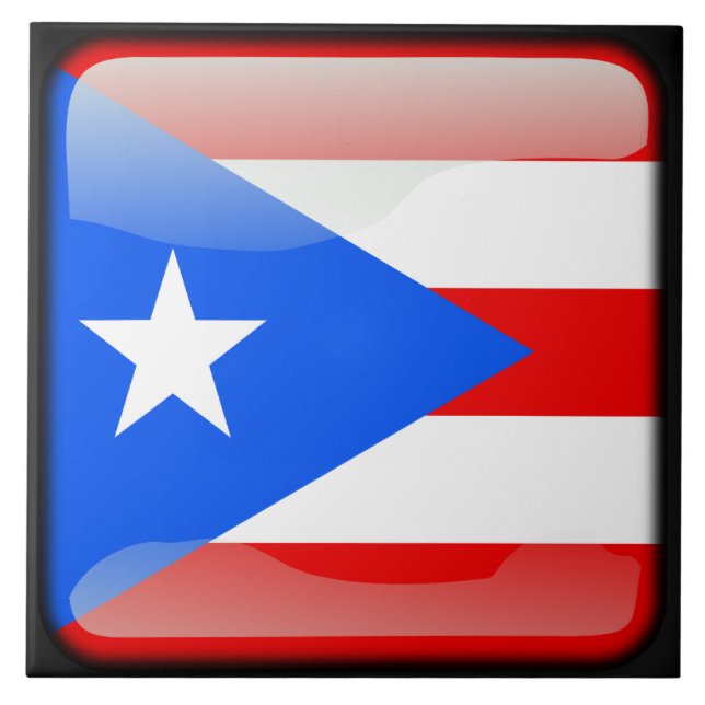 Flagga Puerto Rico Kakelplatta (Framsidan)