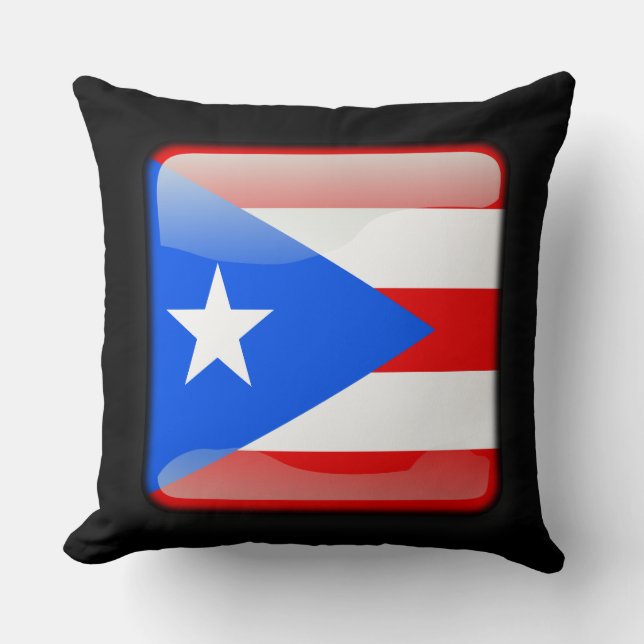 Flagga Puerto Rico Kudde (Framsida)