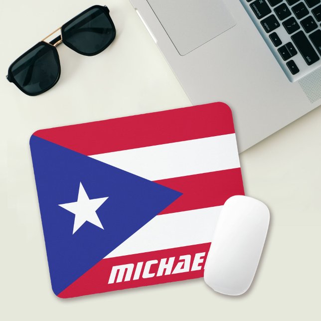 Flagga Puerto Rico med Monogram Musmatta (Skapare uppladdad)