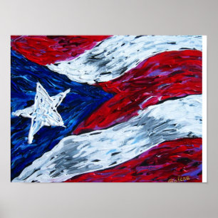 Flagga Puerto Rico Poster