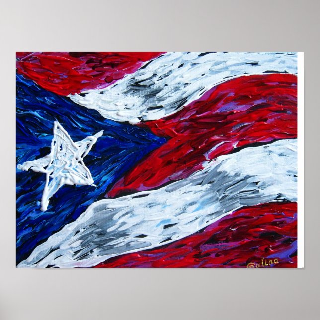 Flagga Puerto Rico Poster (Framsidan)