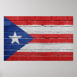 Flagga Puerto Rico Poster