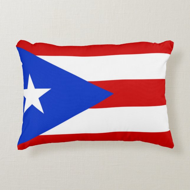 Flagga Puerto Rico Prydnadskudde (Framsidan)