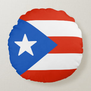 Flagga Puerto Rico Rund Kudde