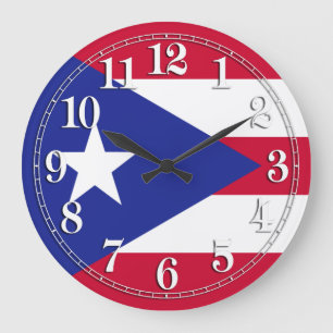 Flagga Puerto Rico Stor Klocka