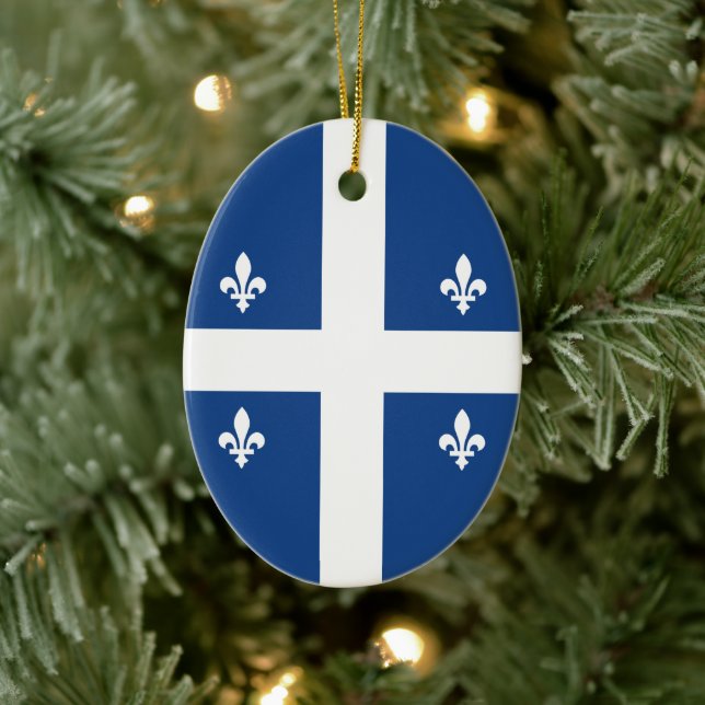 Flagga Québec, Kanada Julgransprydnad Keramik (Träd)