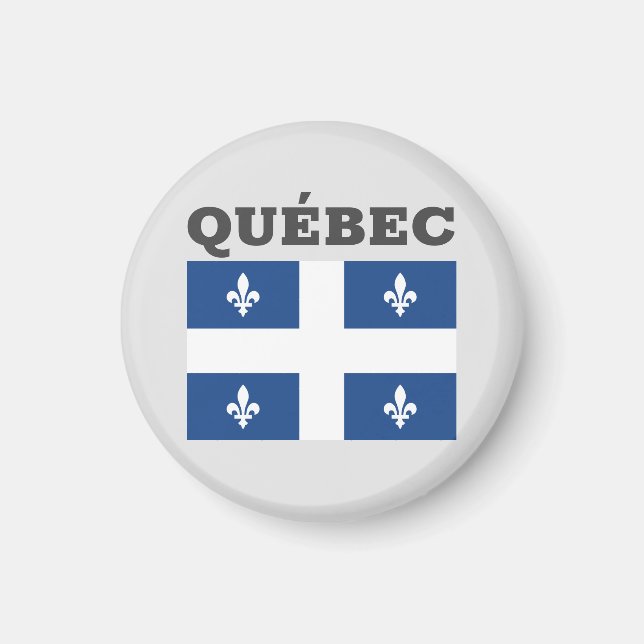 Flagga Québec, Kanada Magnet (Framsidan)