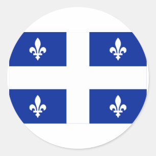 Flagga Quebec, Kanada Runt Klistermärke