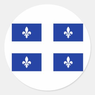 Flagga Quebec Runt Klistermärke