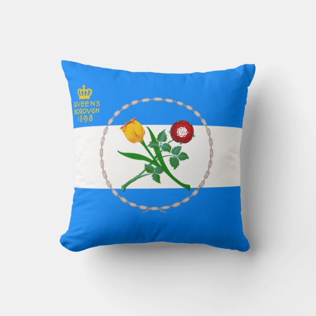 Flagga Queens (Borough of New York City) Kudde (Framsida)