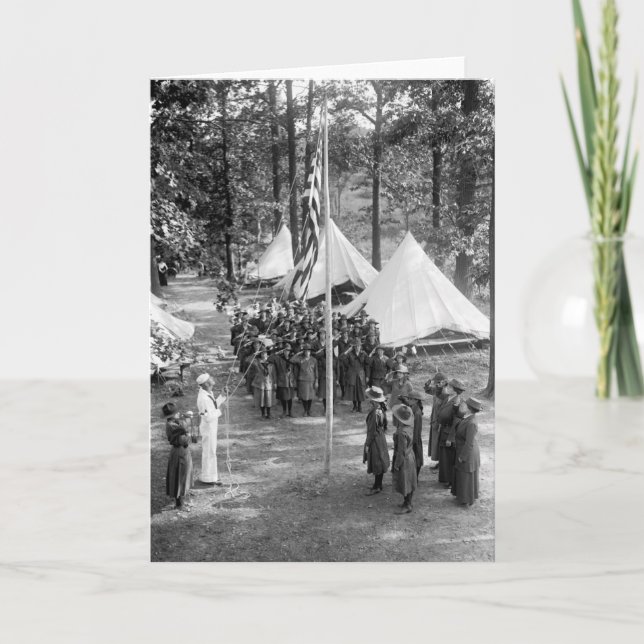 Flagga-Raising för flickor: 1919 Kort (Framsida)