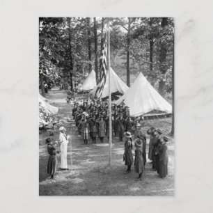 Flagga-Raising för flickor: 1919 Vykort