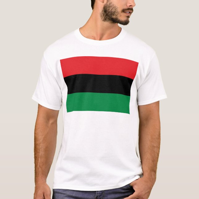 Flagga Red Black och Grönt T Shirt (Framsida)