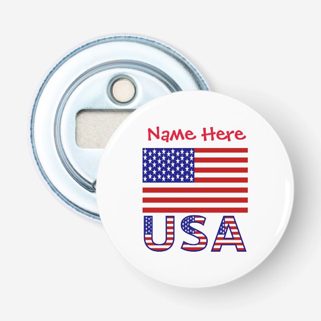 FLAGGA Red Personalization USA USA, USA, Stater US Flasköppnare (Framsidan)