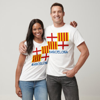 Flagga Red White-Gulten Barcelonanationalistkonst T Shirt