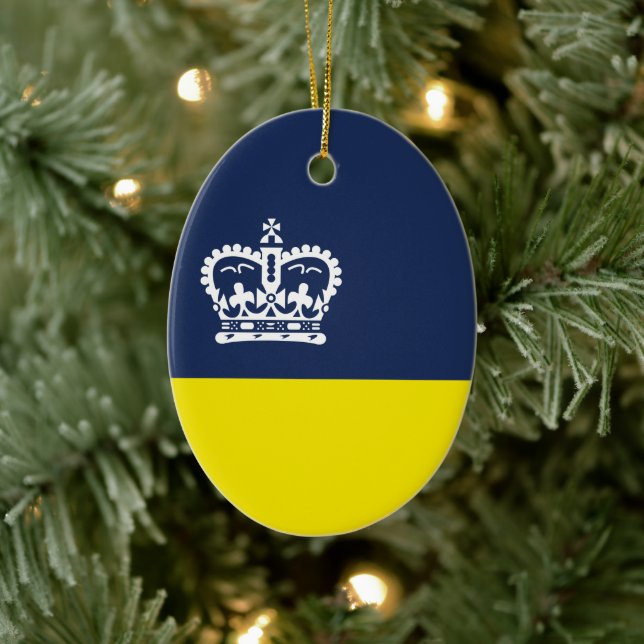 Flagga Regina, Saskatchewan Julgransprydnad Keramik (Träd)